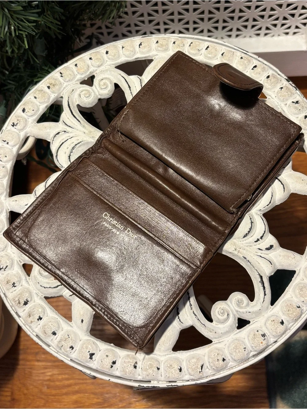 Vintage Christian Dior Oblique Canvas Bifold Wallet in Brown